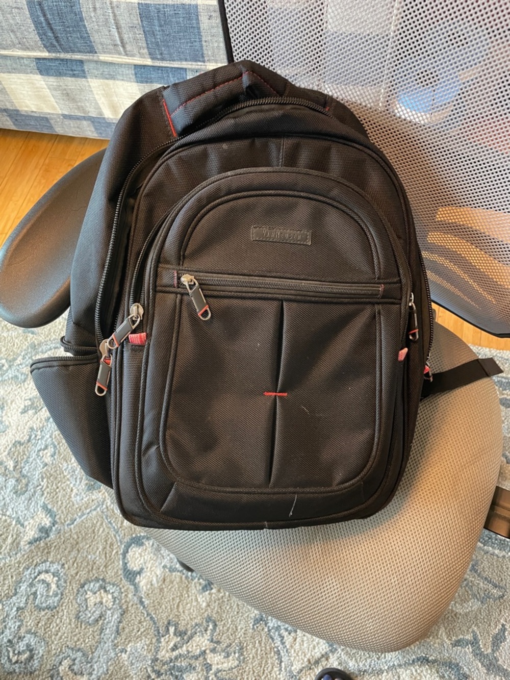 SwissGear Black Backpack with Red Accent Detailing